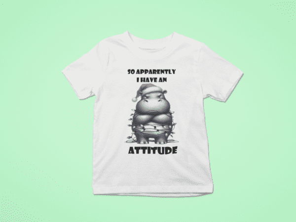 Christmas Hippo Attitude T-Shirt