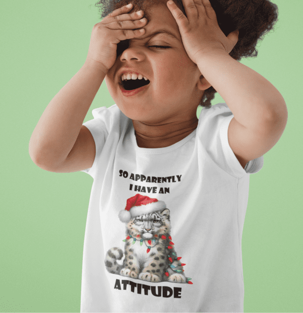 Christmas Snow Leopard Attitude T-Shirt