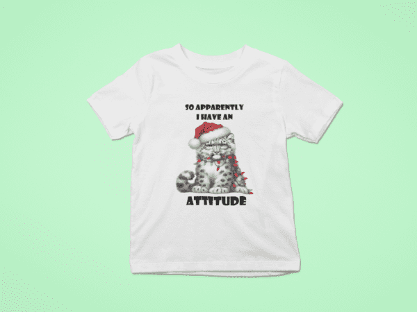 Christmas Snow Leopard Attitude T-Shirt