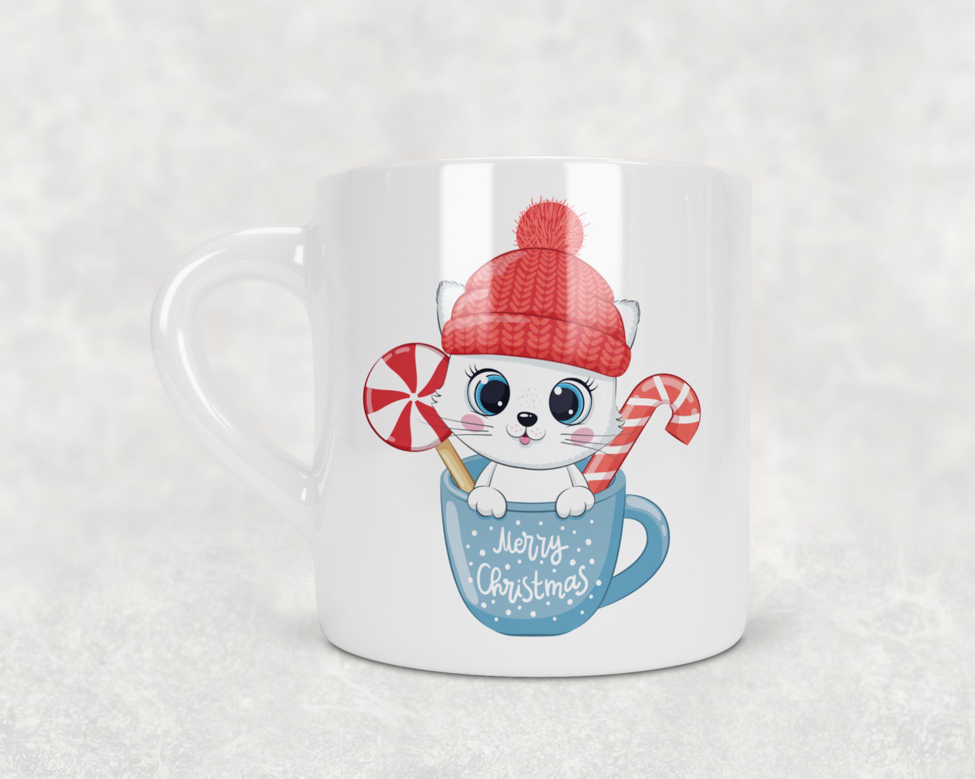 christmas cat cup