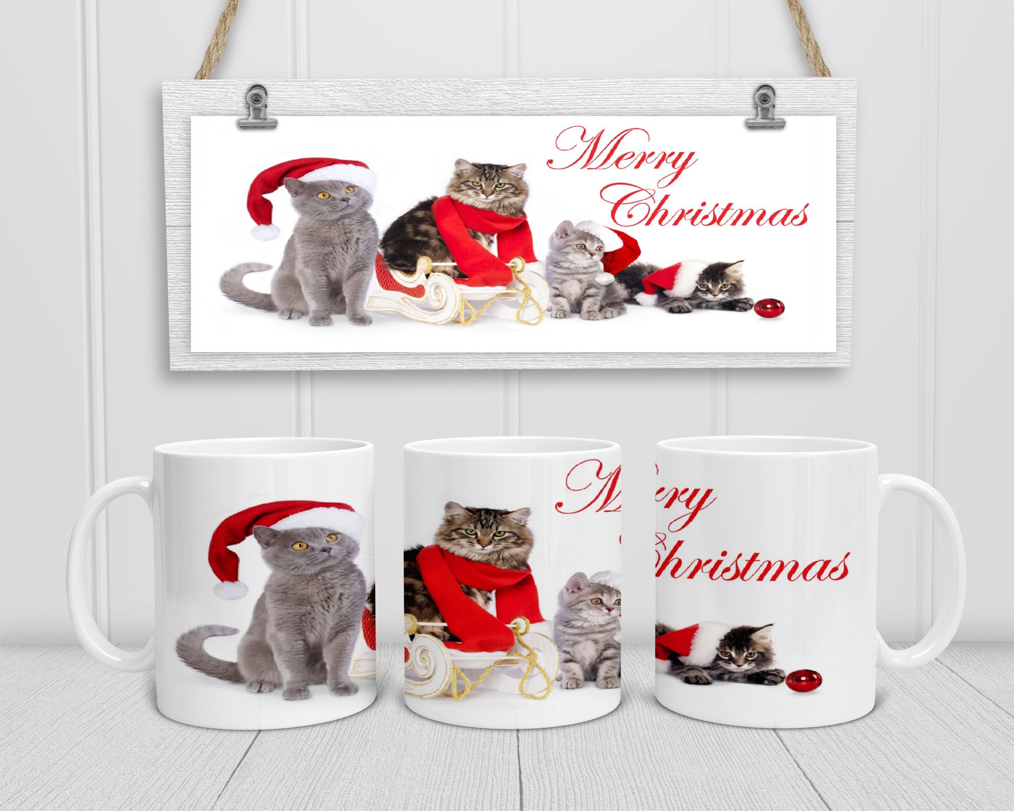 christmas cat cup