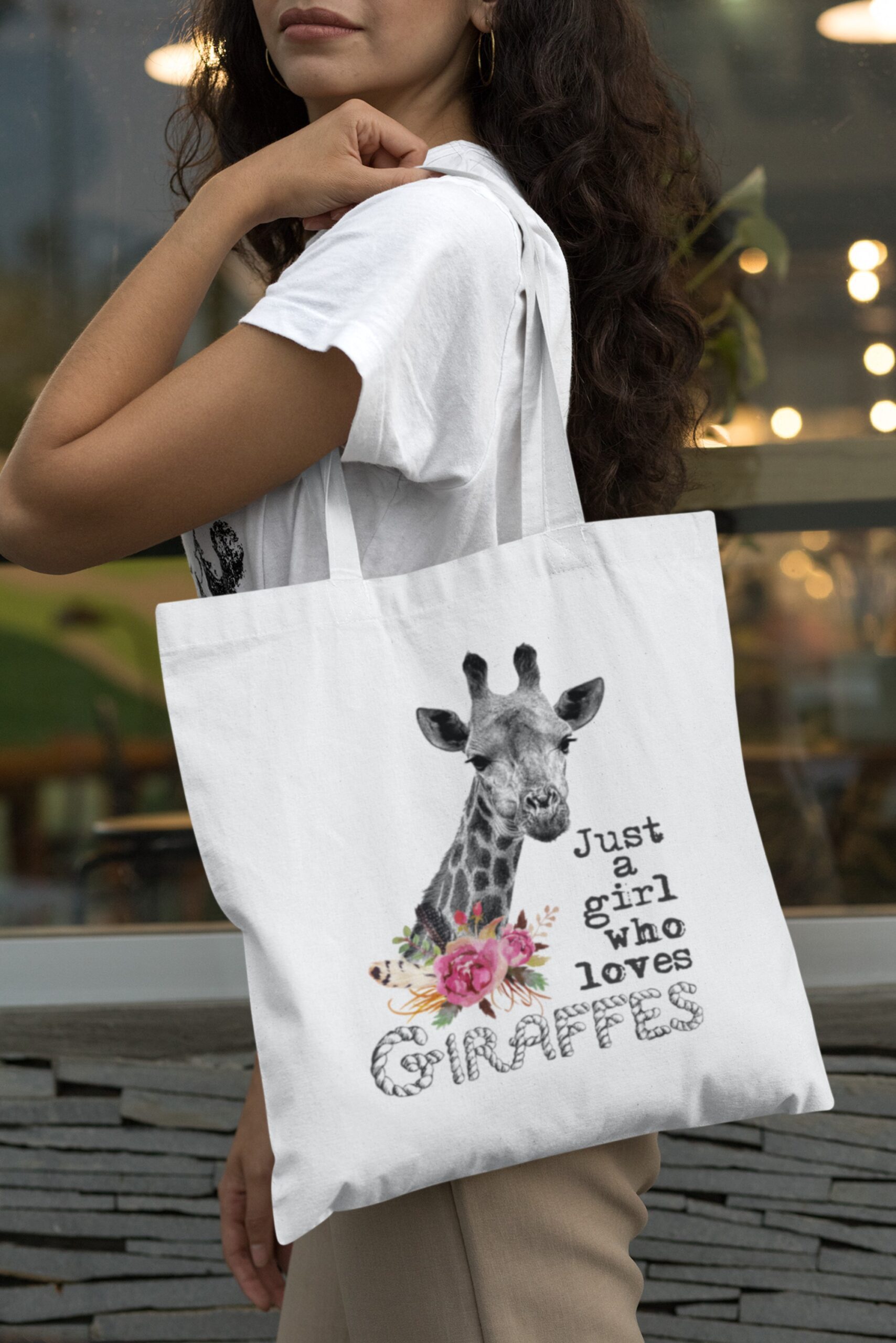 Giraffe Girl Tote Bag - PS Made With Love For You