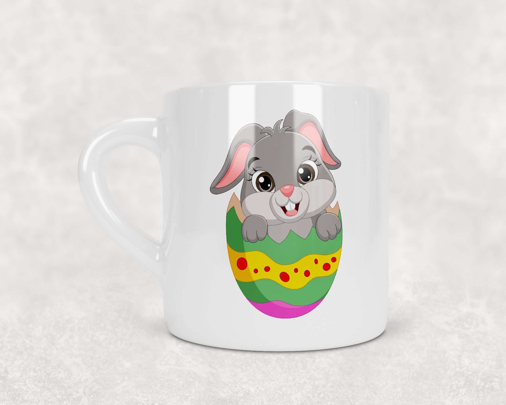 Personalised Kids Easter Mug - Bunny In Egg - PS Made With Love For You